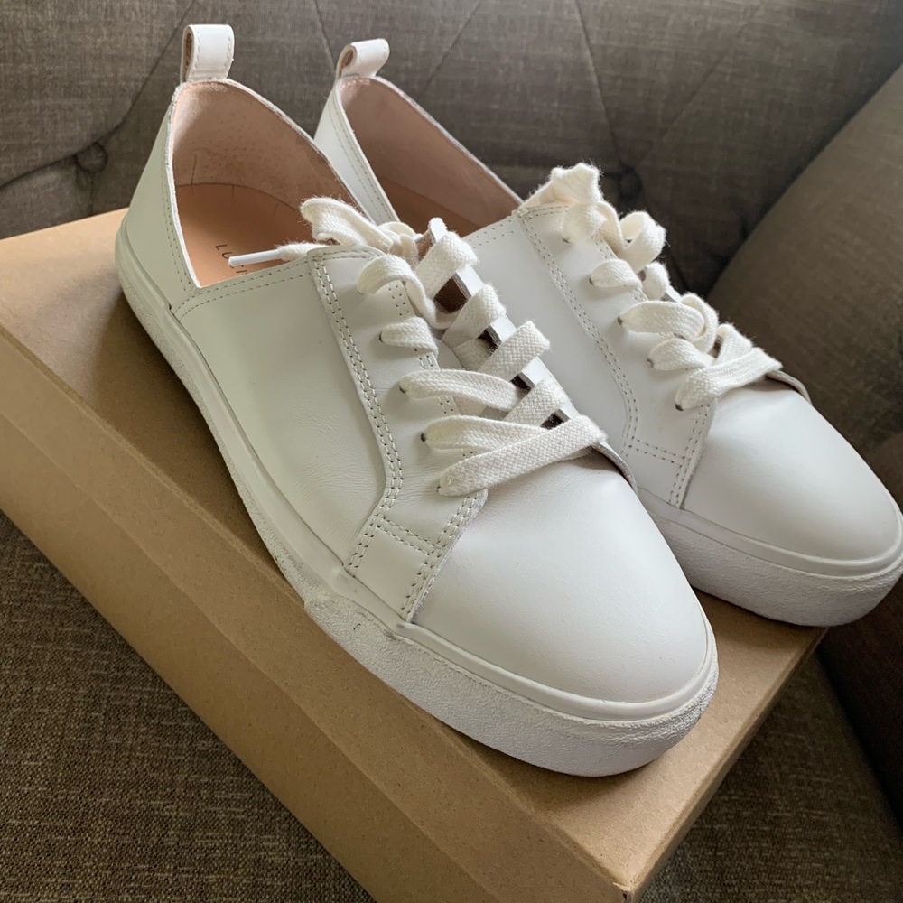 Lucky Brand White Montecito Leather Dansbey 9.5 women’s shoes